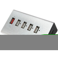 LogiLink USB 2.0 Hub mit Netzteil, 4 Port + Schnell-Ladeport