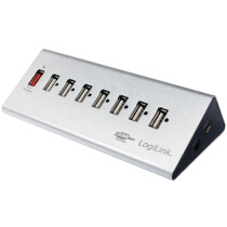 LogiLink USB 2.0 Hub mit Netzteil, 7 Port + Schnell-Ladeport