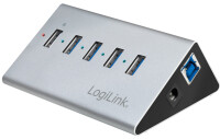 LogiLink USB 3.0 Hub mit Netzteil, 4 Port + Schnell-Ladeport