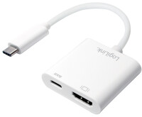 LogiLink USB-C - HDMI Ladeadapter, weiß