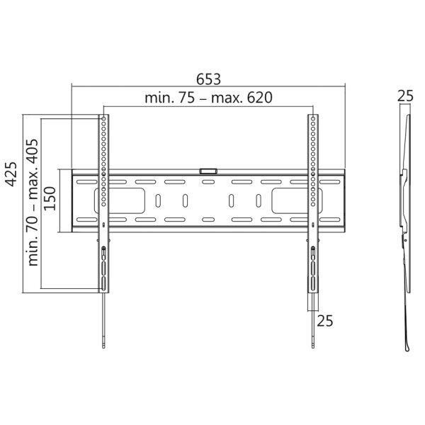 LogiLink TV-Wandhalterung, flach, f&uuml;r 96,98 - 177,8 cm