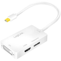 LogiLink Adapter, Mini DisplayPort Stecker - DVI-Kupplung
