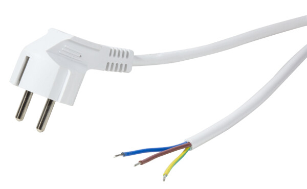 LogiLink Schutzkontakt-Stromkabel mit offenem Kabelende,weiß