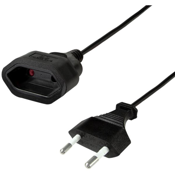 LogiLink Verl&auml;ngerungskabel, Eurostecker, 1,0 m, schwarz