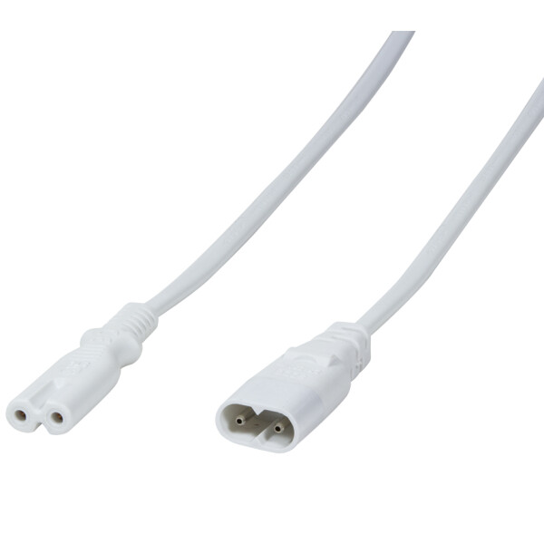 LogiLink Kaltgeräte-Verlängerungskabel, C8 - C7, 2,0 m, weiß