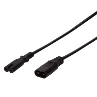 LogiLink Kaltgeräte-Verlängerungskabel, C8 -...