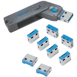 LogiLink USB Sicherheitsschloss, 1 Schlüssel 8 Schlösser