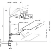 LogiLink Sitz-Steh Arbeitsplatz, für 1 Monitor, schwarz