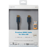 LogiLink Premium HDMI Kabel für Ultra HD, 3,0 m, schwarz