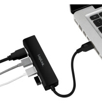 LogiLink USB 3.0 Hub, 4-Port, Kunstoffgehäuse, schwarz