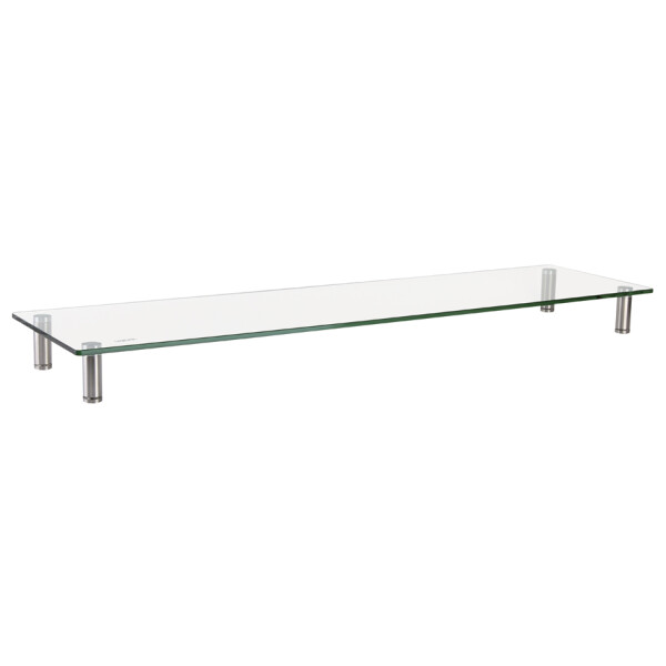 LogiLink Monitorständer, extra breit, Stahl Glas, silber