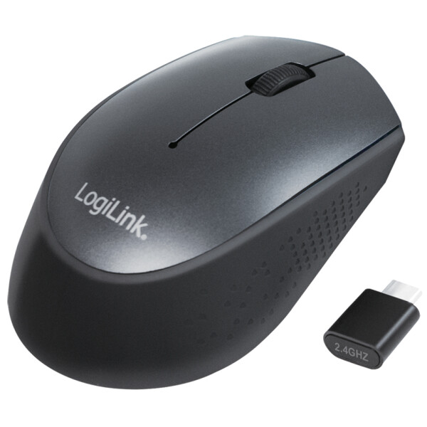 LogiLink Funk Maus USB-C, kabellos, schwarz