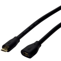 LogiLink Micro USB 2.0 Verlängerungskabel, 1,5 m,...