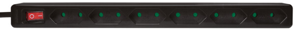 LogiLink Euro-Steckdosenleiste, 6-fach, mit Schalter,schwarz