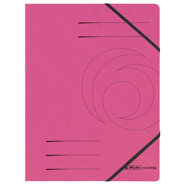 herlitz Eckspannermappe easyorga, A4, Karton, fuchsia