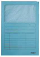 LEITZ Sichtmappe, DIN A4, Karton, mit Sichtfenster, hellblau