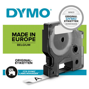 DYMO D1 Schriftbandkassette weiß rot, 12 mm x 3 m