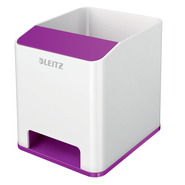 LEITZ Sound Stifteköcher WOW Duo Colour, 2 Fächer, pink