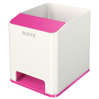 LEITZ Sound Stifteköcher WOW Duo Colour, 2 Fächer, pink