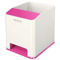 LEITZ Sound Stifteköcher WOW Duo Colour, 2 Fächer, pink