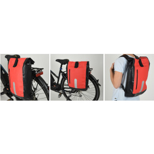 FISCHER Fahrrad-Gepäckträgertasche, rot schwarz