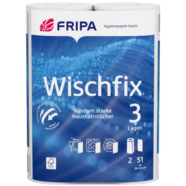 Fripa K&uuml;chenrolle Wischfix, 3-lagig, hochwei&szlig;
