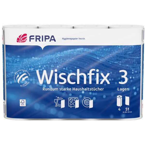 Fripa K&uuml;chenrolle Wischfix, 3-lagig, hochwei&szlig;