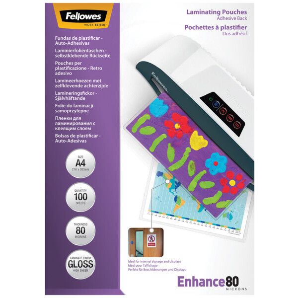 Fellowes Laminierfolientasche, selbstklebend, A3, 250 mic