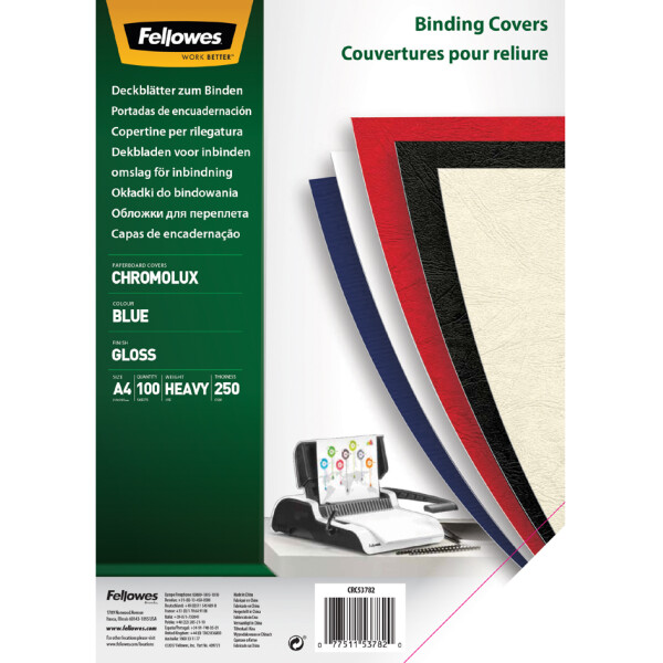 Fellowes Deckblatt Chromolux, glänzend, DIN A4, rot
