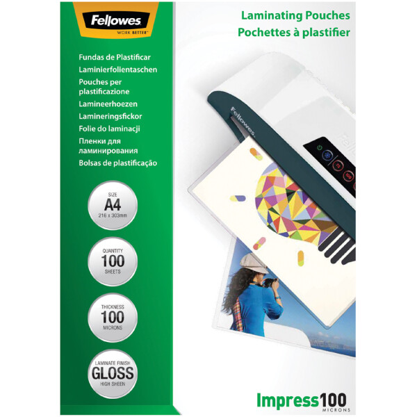 Fellowes Laminierfolientasche, DIN A4, glänzend, 500 mic