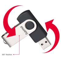 hama USB 2.0 Speicherstick "Rotate", 32 GB, schwarz silber