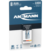 ANSMANN NiMH Akku Premium, Micro AAA, 1.000 mAh, 4er Blister