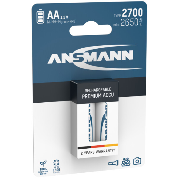 ANSMANN NiMH Akku Premium, Mignon AA, 4er Blister