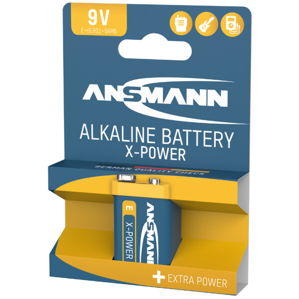ANSMANN Alkaline Batterie "X-Power",9V E-Block, 10er Display
