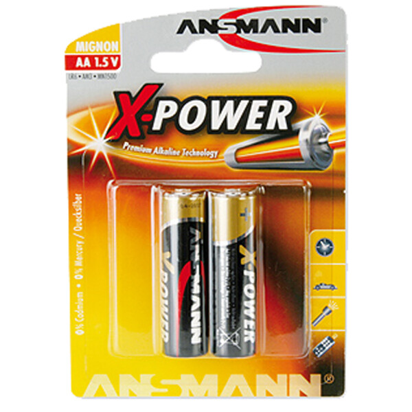 ANSMANN Alkaline Batterie "X-Power", Mignon AA, 2er Blister