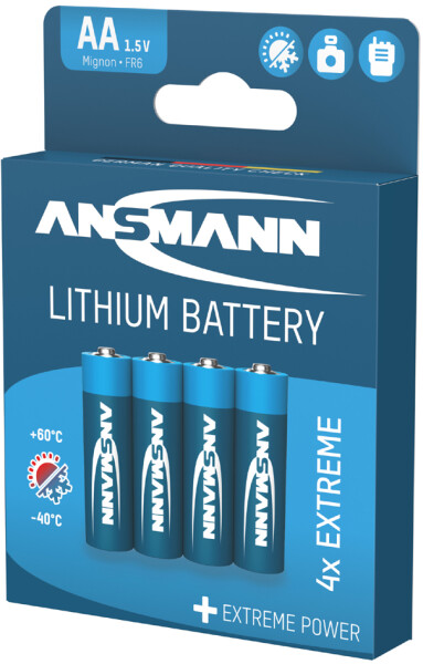 ANSMANN EXTREME LITHIUM Batterie, Mignon AA, 4er Blister