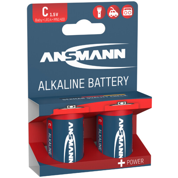 ANSMANN Alkaline Batterie "RED", Baby C LR14, 2er Blister