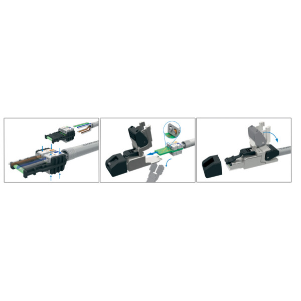 Telegärtner RJ45-Steckverbinder MFP8 Kat.6a (tief), T568B