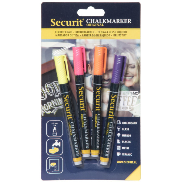 Securit Kreidemarker ORIGINAL SMALL, 4er Set, sortiert