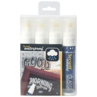 Securit Kreidemarker WATERPROOF LARGE, 4er Etui, sortiert