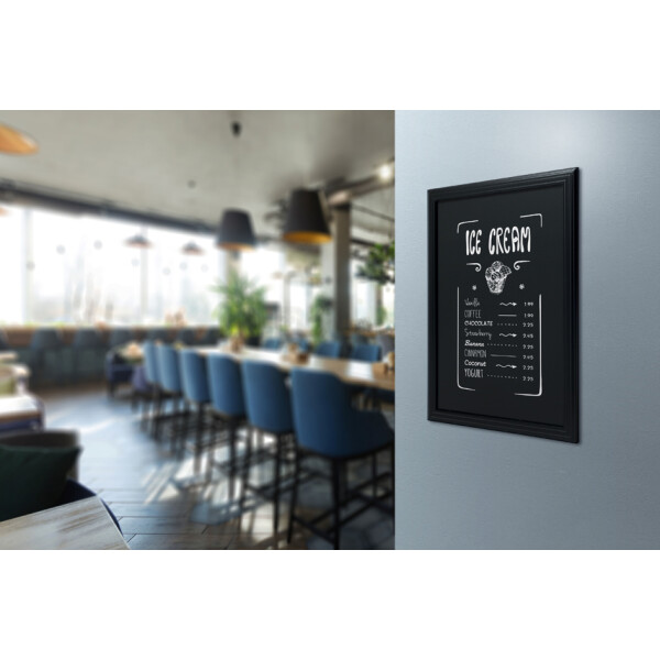 Securit Kreidetafel UNIVERSAL, mit Holzrahmen, mahagoni