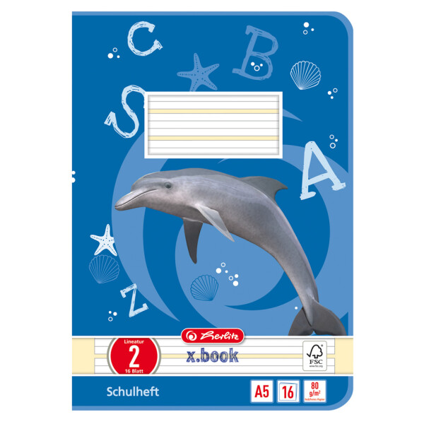 herlitz Schulheft x.book, DIN A5, Lineatur 1 liniert