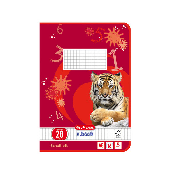 herlitz Schulheft x.book, DIN A5, Lineatur 4 liniert
