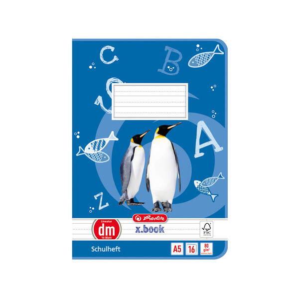 herlitz Schulheft x.book, DIN A5, Lineatur 4 liniert