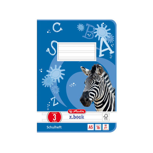 herlitz Schulheft x.book, DIN A5, Lineatur 7 kariert