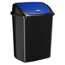 CEP Abfallbehälter ROSSIGNOL, mit Einwurfklappe, 50 L, blau