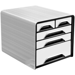 CEP Schubladenbox Smoove CLASSIC, 5 Schübe, weiß schwarz