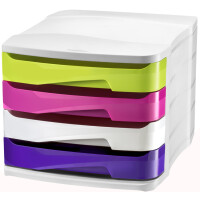 CEP Schubladenbox GLOSS, 4 Schübe, blau