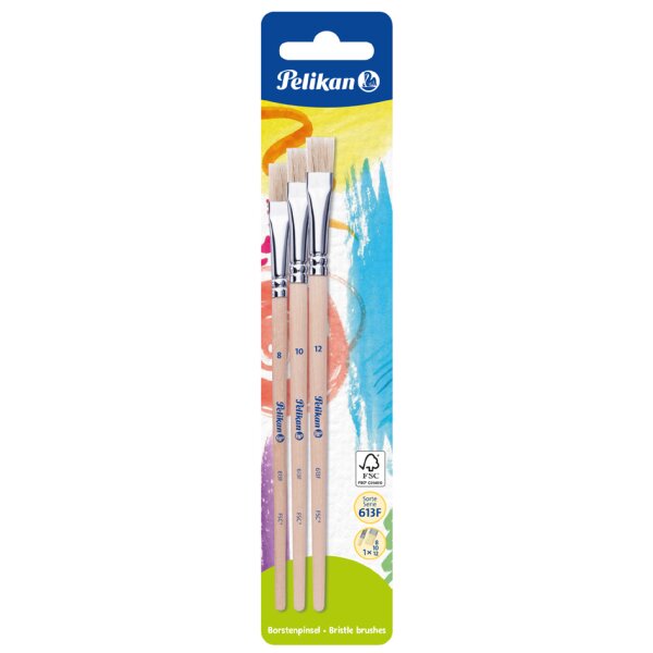 Pelikan Borstenpinsel-Set 613 F, 2-teilig, sortiert