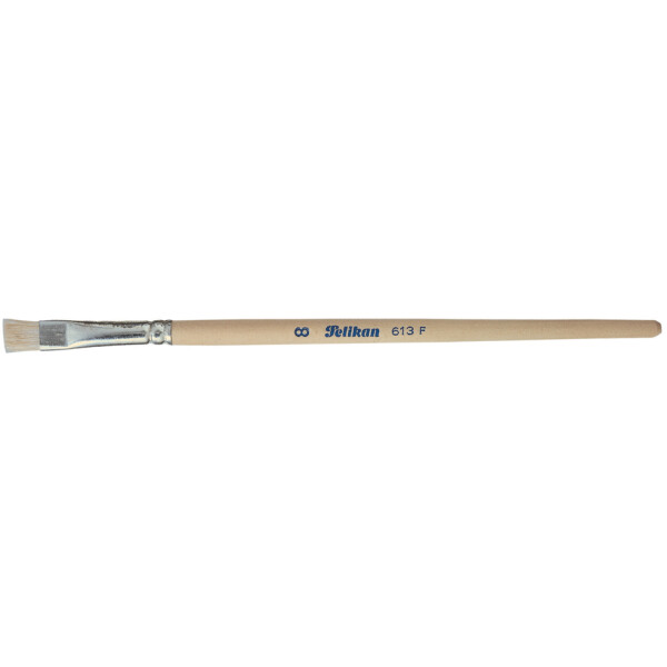 Pelikan Borstenpinsel 613 F, Gr. 12, unlackierter Holzstiel